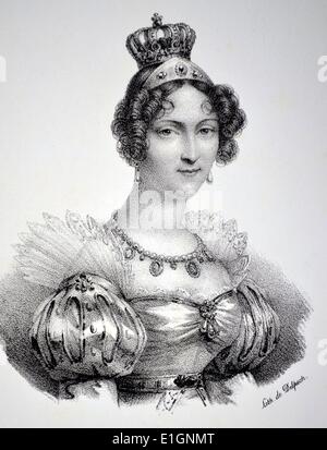 Hortense de Beauharnais (1783-1837) Stieftochter und Schwägerin von Napoleon I. Königin von Holland 1806-1810. Mutter von Napoleon III. Lithographie, Paris, 1832 Stockfoto