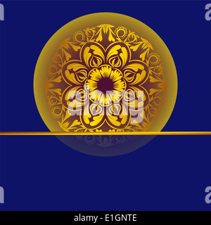 Damast-Muster mit gold Elemente Stockfoto