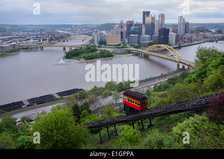 Duquesne Incline in Pittsburgh PA Stockfoto