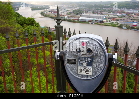 Duquesne incline Aussichtsplattform Pittsburgh PA Stockfoto