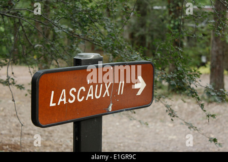 Eingang der Höhle von Lascaux, Aquitaine, Dordogne, Frankreich. Stockfoto