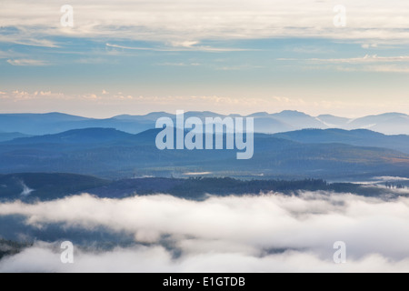 Morgendämmerung auf die Waratah Lookout Hartz Mountains National Park, Tasmanien, Australien Stockfoto