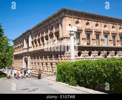 Palacio de Carlos V, Palast von König Charles die fünfte, die Alhambra-Komplex, Granada, Spanien Stockfoto