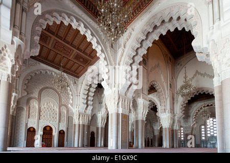 Innenansicht von der atemberaubenden Grand Moschee von Hassan II in Casablanca, Marokko. Stockfoto