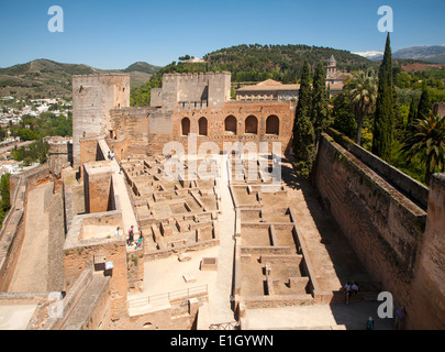 Im Inneren der Festung Alcazaba in der Alhambra, Granada, Spanien Stockfoto