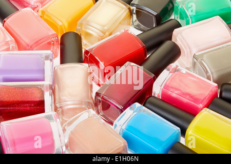 Nagellack-bunten Flaschen-Hintergrund Stockfoto