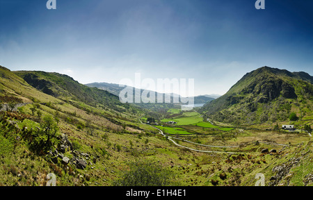 Landschaft von Snowdonia, Blick Richtung Llyn Gwynant, Wales Stockfoto