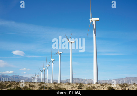 Wind-Turbinen, San Gorgonio Pass Wind Farm, Palm Springs, Kalifornien, USA Stockfoto