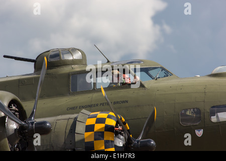 Eine Boeing B17 schwere amerikanische Bomber in DuxFord Airshow Stockfoto