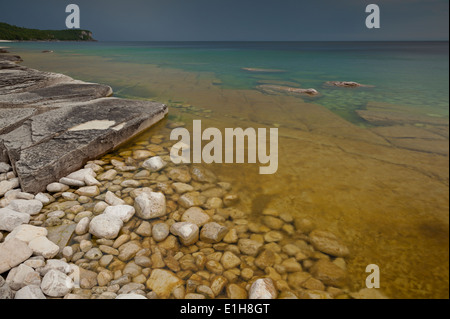 Stürmischen Bedingungen bei Bruce Peninsula National Park, Ontario, Kanada. Stockfoto