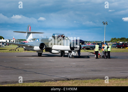 Historischen Gloster Meteor NF.11 Nachtjäger an einer englischen airshow Stockfoto