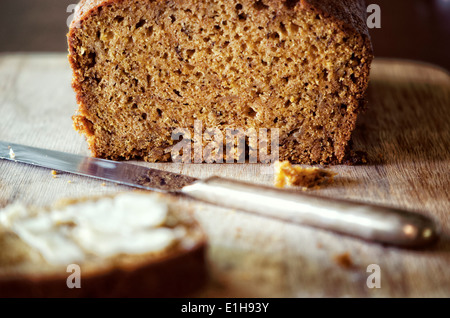 Banane Kürbisbrot Stockfoto