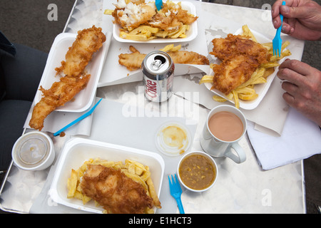 Traditionelle englische Fish &amp; chips Stockfoto