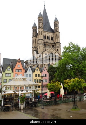 Groß St. Martin Kirche Köln Stockfoto