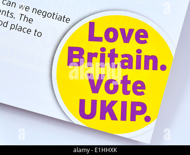 Liebe Großbritannien Abstimmung UKIP flyer Stockfoto