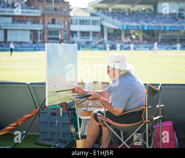 Jocelyn Galsworthy Malerei an Herrn, Juli 2013 Stockfoto