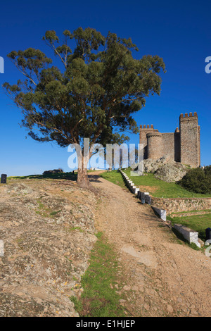 Cortegana. Burg, Sierra de Aracena y Picos Aroche Naturpark, Provinz Huelva, Andalusien, Spanien Stockfoto