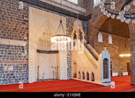 Mihrab und Minbar, große Moschee, Ulu Camii, Diyarbakir, Südostanatolien, Anatolien, Türkei Stockfoto