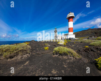 Alten und neuen Leuchtturm Faro de Fuencaliente, Los Quemados, South Coast, La Palma, Kanarische Inseln, Spanien Stockfoto