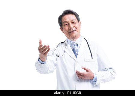 Glücklich männlichen Arzt sprechen Stockfoto