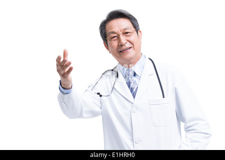Glücklich männlichen Arzt sprechen Stockfoto