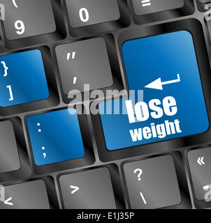 Abnehmen Sie auf blaue Tastatur-Taste Stockfoto