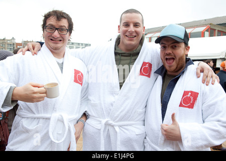 Polar Bear Club Ostend Strand Stockfoto