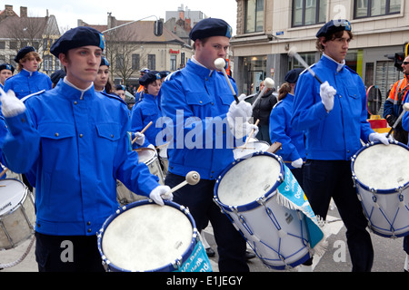 Schlagzeuger in Aalst Karneval, Aalst, Belgien Stockfoto