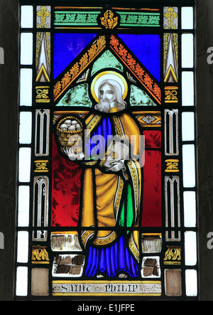 St. Philip Glasfenster von Joseph Grant der Costessey, der Heilige 1856, Wighton, Norfolk England UK englische viktorianische windows Stockfoto