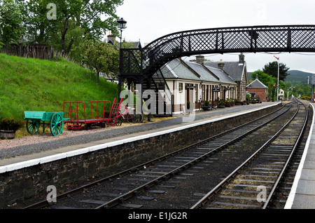 Das Boot des Garten-Station auf der Strathspey Railway in den schottischen Highlands. Stockfoto