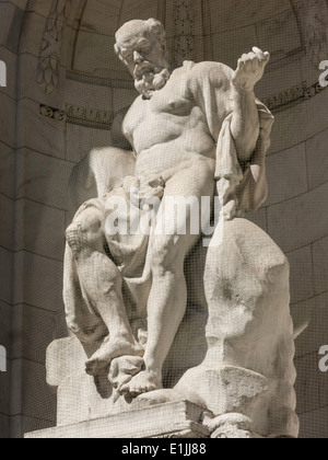 Wahrheit aus Marmor Figur, Stephen A. Schwarzman Building, NYPL, NYC Stockfoto