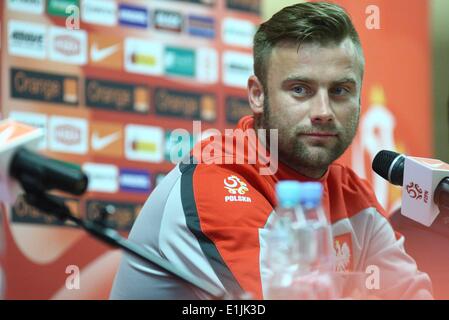 Danzig, Polen 5. Juni 2014 polnischen National Football Team Pressekonferenz vor der Litauen Freundschaftsspiel im PGE Arena Stadion. Southampton FC Torhüter Artur Boruc zu den Medien während der Konferenz Credit spricht: Michal Fludra/Alamy Live News Stockfoto