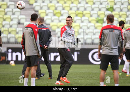 Danzig, Polen am 5. Juni 2014 polnische Fußballnationalmannschaft offizielle Teamtraining vor der Litauen-Freundschaftsspiel am Freitag 6. Juni. Lukasz Skorupski (c) AS Roma Torhüter während des Trainings. Bildnachweis: Michal Fludra/Alamy Live-Nachrichten Stockfoto