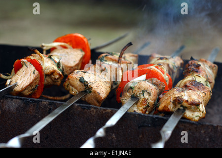 Schwein Schaschlik Stockfoto