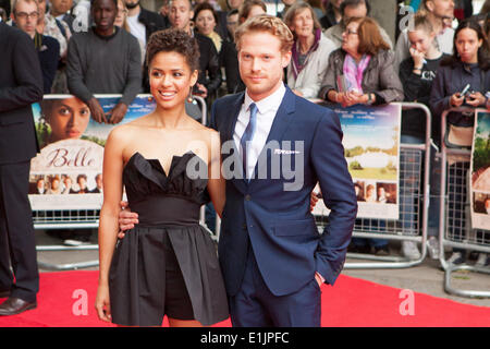 BFI Southbank, Riverside, London, UK. 5. Juni 2014. Gugu Mbatha-Raw und Sam Reid kommen vor der UK-Premiere von dem Film Belle Credit: Richard Soans/Alamy Live News Stockfoto