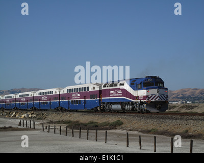 Altamont Commuter Express-Zug (ACE) in San Jose, Kalifornien Stockfoto