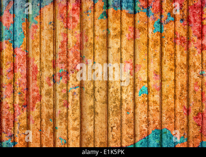 Textur des alten rostigen Metall, weiß lackiert, Orange von Rost wurde