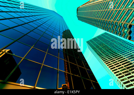 Wolkenkratzer niedrigen Winkel Ansicht. Stockfoto