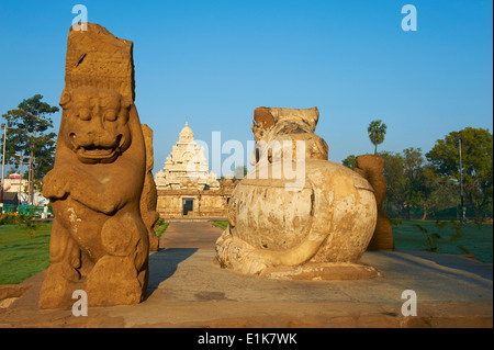 Indien, Tamil Nadu, Kanchipuram, Kailasanatha-Tempel aus dem 8. Jahrhundert Stockfoto