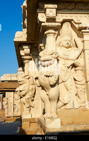 Indien, Tamil Nadu, Kanchipuram, Kailasanatha-Tempel aus dem 8. Jahrhundert Stockfoto