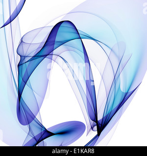 Blaue abstrakte Muster vor weißem Hintergrund Computer Grafik. Stockfoto