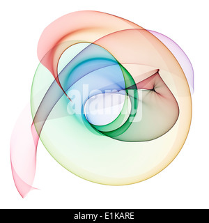Bunte abstrakte Muster vor weißem Hintergrund Computer Grafik. Stockfoto