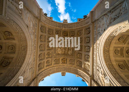 Details aus der Decke des Arc de Triomphe du Carrousel in Paris, Frankreich. Stockfoto