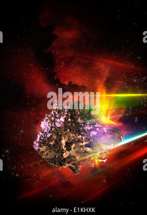 Artwork eines Meteors in Outerspace. Stockfoto