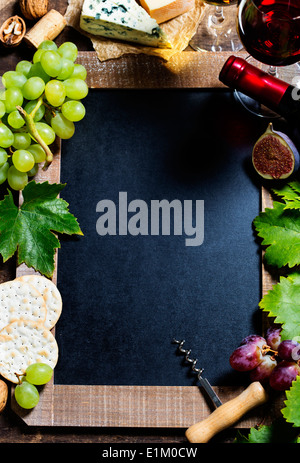 Wein und Traubensaft Hintergrund mit Platz für text Stockfoto