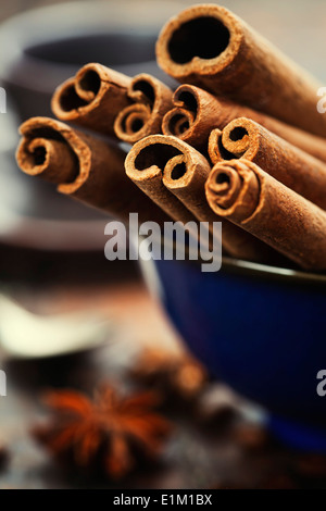 Nahaufnahme von Kaffee und Gewürze Stockfoto