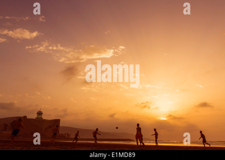 Sonnenuntergang-Serie von Las Canteras Strand in Las Palmas, Gran Canaria Stockfoto