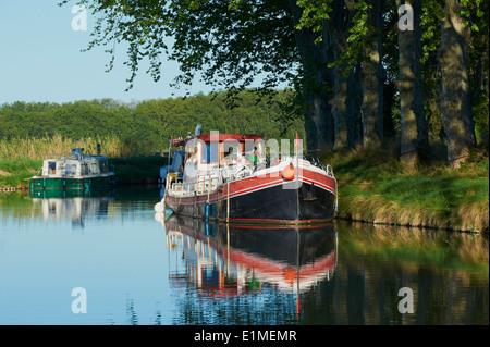 Frankreich, Languedoc-Roussillon, Hérault Depatment, Canal du Midi in der Nähe von Capestang Stockfoto