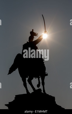 Venedig - Silhouette von Victor Emmanuel II von Ettore Ferrari-Denkmal aus dem Jahr 1887 Stockfoto