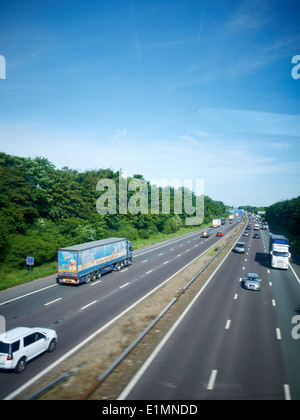 Autobahn M6 in der Nähe von Sandbach Cheshire UK, Blick nach Norden Stockfoto